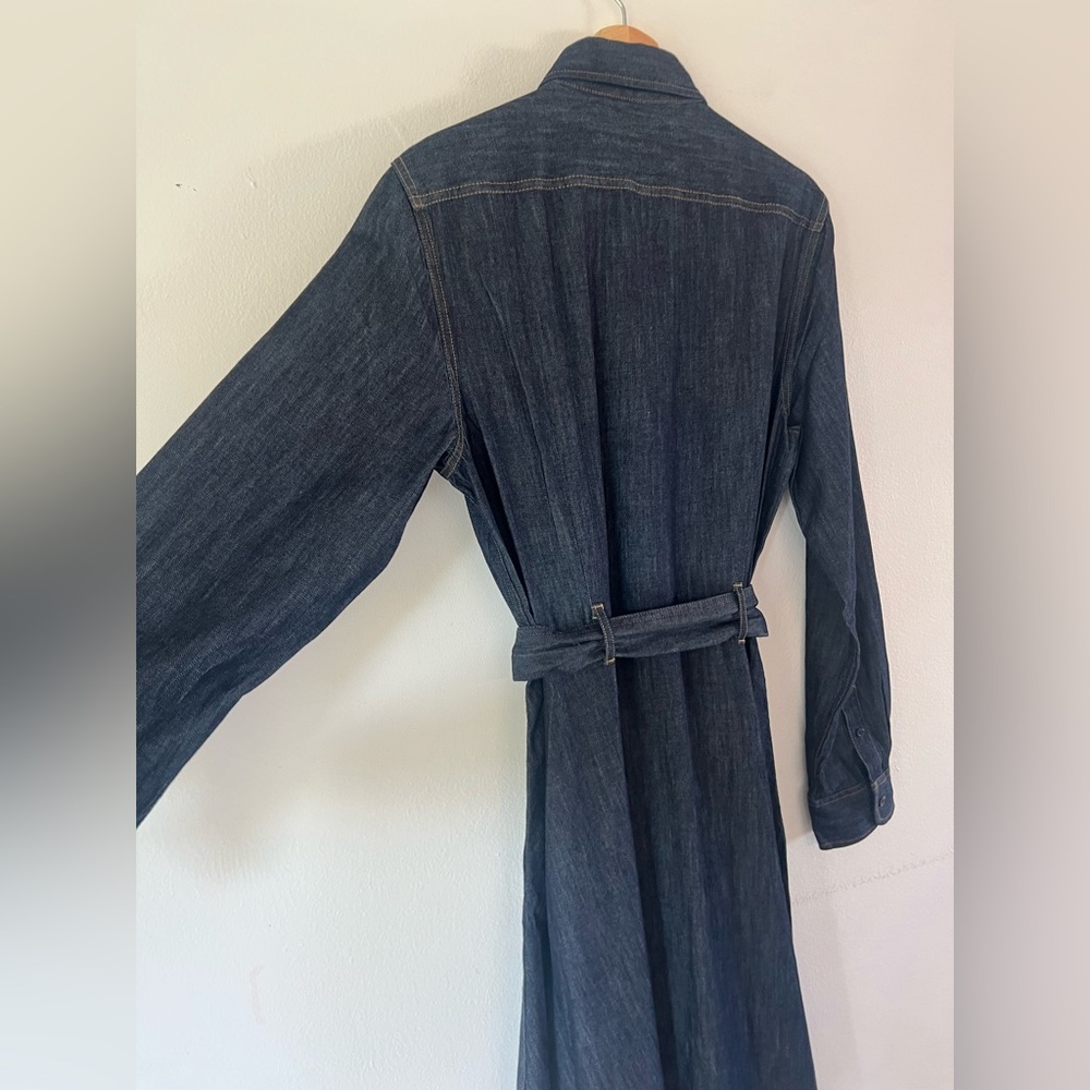 Lauren Ralph Lauren Denim Belted Shirt Dress In Dark Rinse Indigo Size 14 NWT - Picture 11 of 12